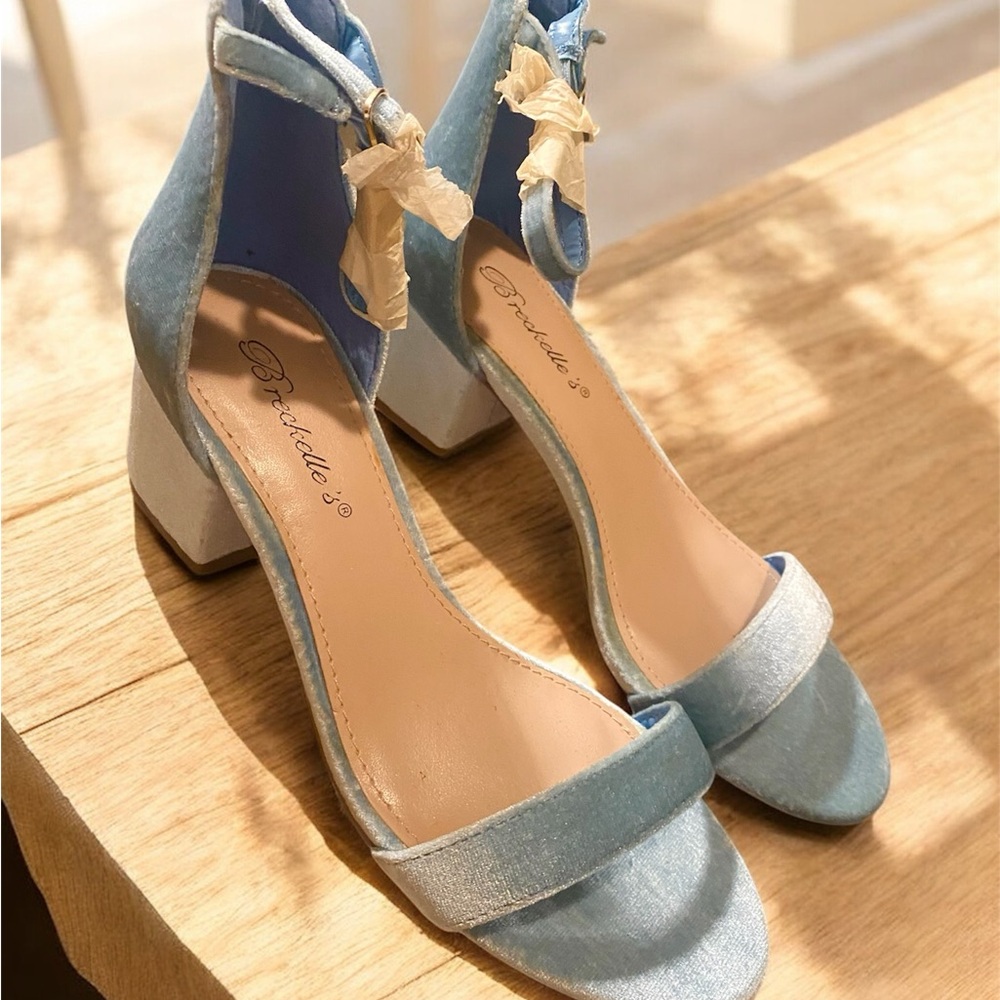 Breckelles Sky Blue Strappy Heels